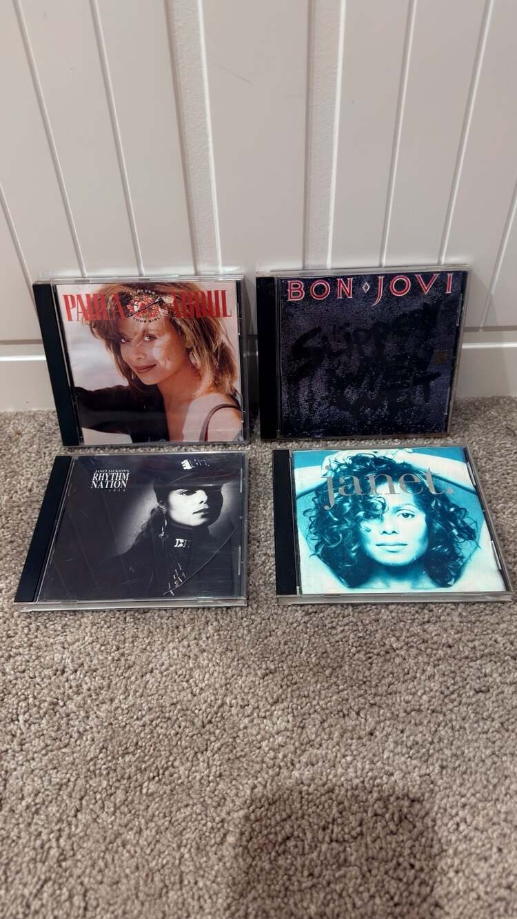 Lot of 4 80 and 90s Pop and Rock Audio CDs: Paula Abdul, Bon Jovi, Janet Jackson